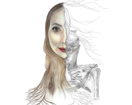 Abstract illustration: Gaia - Bipolar, Psychosis and the Rotting Body, Cerys Knighton