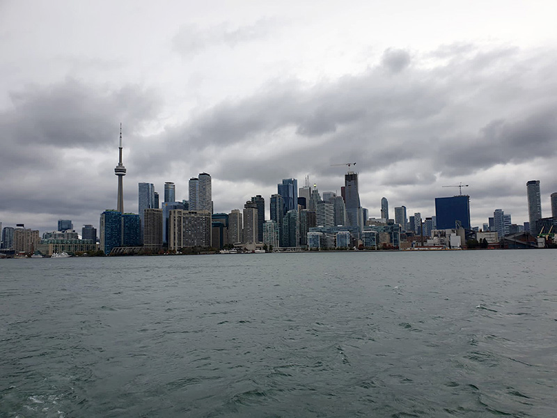 A view of Toronto’s skyline from one of the little islands facing the city from Lake Ontario.